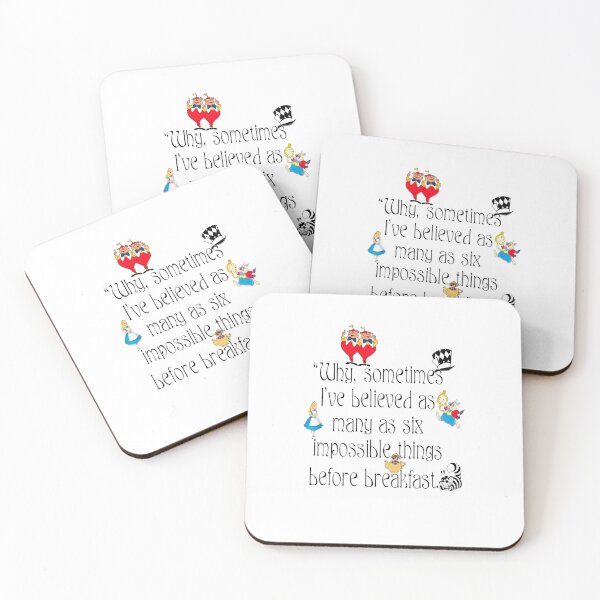 Item preview, Alice Quotes Mad Hatter Queen Rabbit Cat Tea Party Fans Vintage Literary Gifts designed and sold by TopTeeShop.