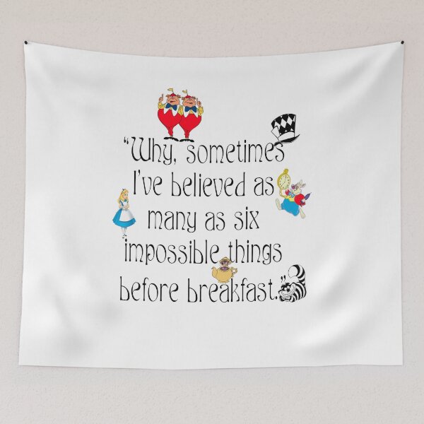 Item preview, Alice Quotes Mad Hatter Queen Rabbit Cat Tea Party Fans Vintage Literary Gifts designed and sold by TopTeeShop.