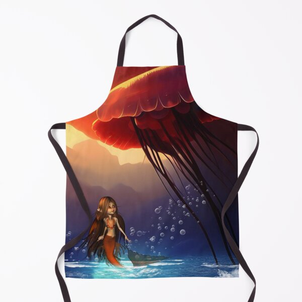 Item preview, Awesome jellyfish with little mermaid designed and sold by veronicawest.
