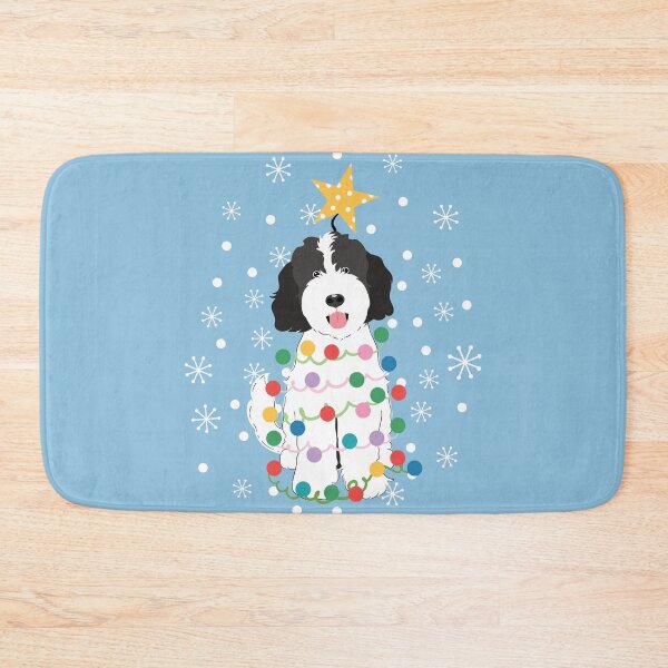 Item preview, Black White Goldendoodle Christmas Tree designed and sold by Lulupainting.