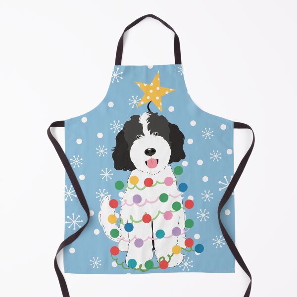 Item preview, Black White Goldendoodle Christmas Tree designed and sold by Lulupainting.