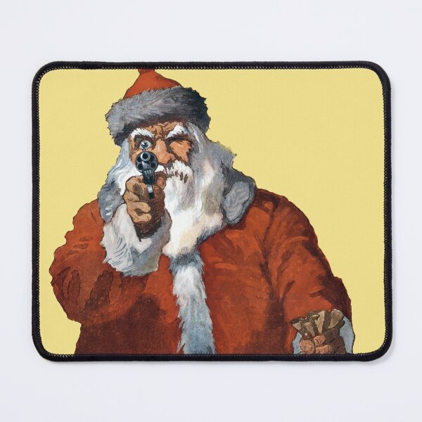 Item preview, "Hands up!" Santa Claus Pointing a Handgun. designed and sold by VintageBob.