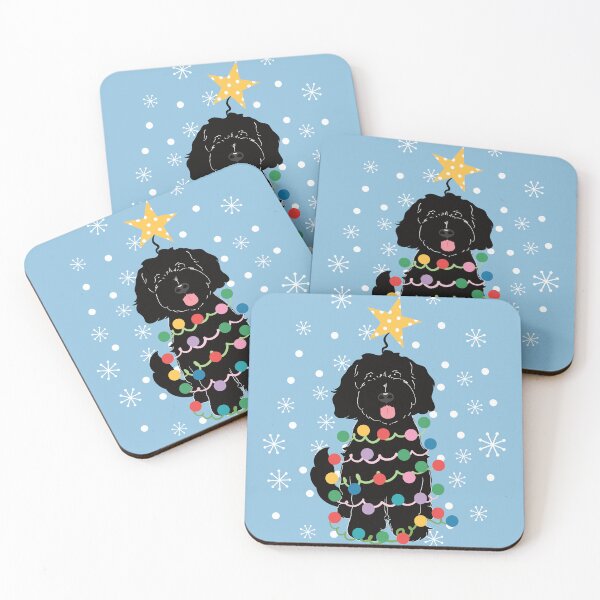 Item preview, Black Goldendoodle Christmas Tree designed and sold by Lulupainting.