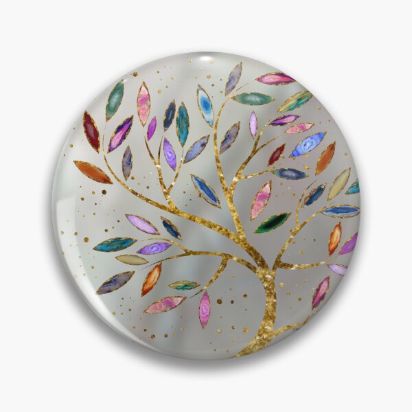 Item preview, Golden Tree Branch Geode Leaves on pearl designed and sold by k9printart.