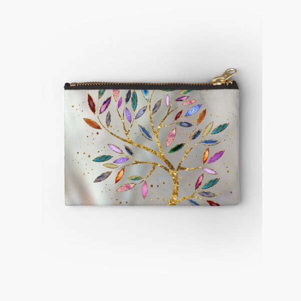 Item preview, Golden Tree Branch Geode Leaves on pearl designed and sold by k9printart.