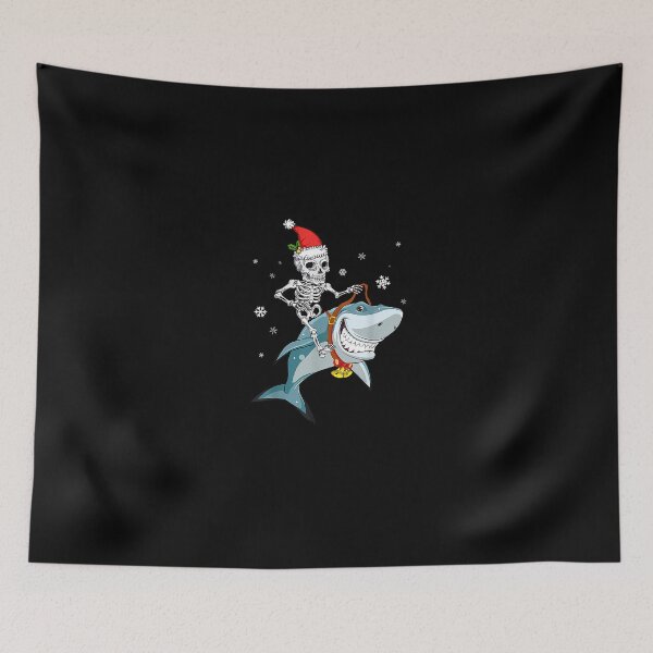 Item preview, Santa Hat Skeleton Riding Shark Funny Christmas T-Shirt designed and sold by DerringerBingha.