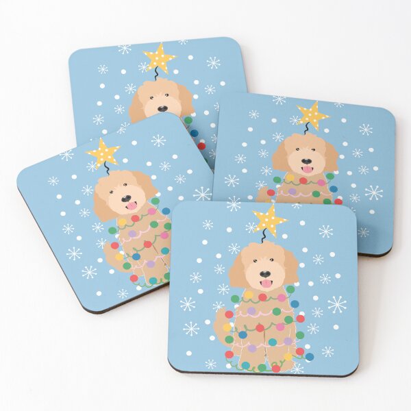 Item preview, Apricot Blonde Goldendoodle Christmas Tree designed and sold by Lulupainting.