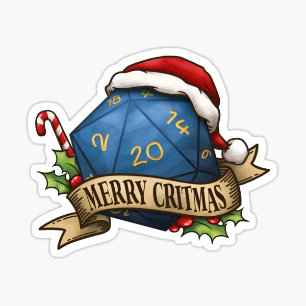 Merry Critmas - Christmas themed Dungeons and Dragons Hand Embroidery Kit  with Pattern and Supplies