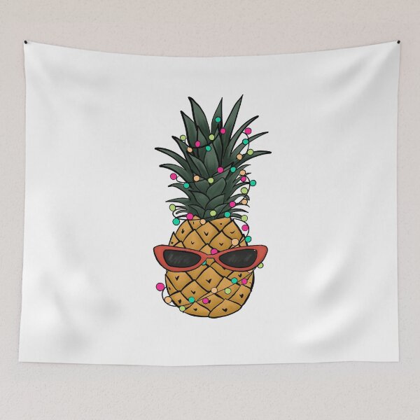 Item preview, Christmas 2022 :Christmas Quotes for Friends | cute pineapple wrapped in Christmas lights designed and sold by sweary12.