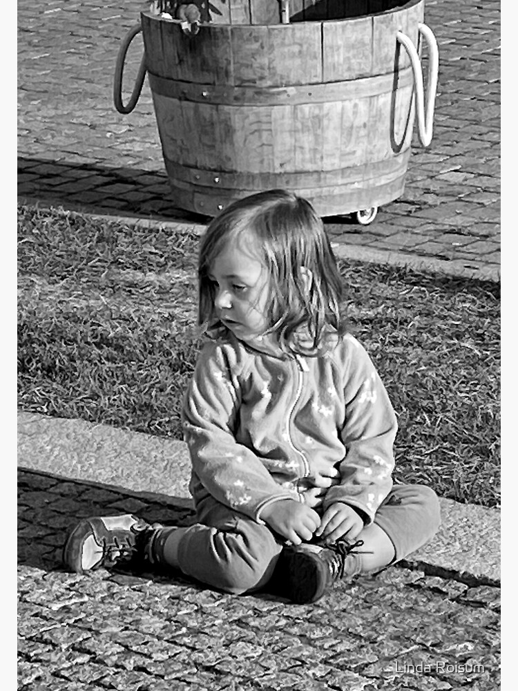 Thumbnail 7 of 7, Framed Art Print, Daily Life B&W #1 - Shy Little Girl designed and sold by jouvaygifts.