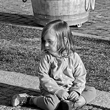 Artwork thumbnail, Daily Life B&W #1 - Shy Little Girl by Linda Roisum