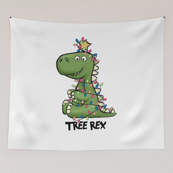 Item preview, Christmas 2022 ,Cute Christmas dinosaur wrapped in Christmas lights designed and sold by sweary12.