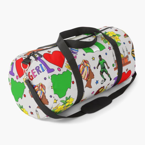 Item preview, I love Nigeria. Hand drawn Nigerian Landmarks, flag and map of Nigeria designed and sold by mashmosh.