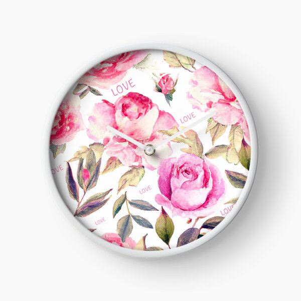 Item preview, Floral watercolor pattern with garden pink flowers roses designed and sold by Shkiko.