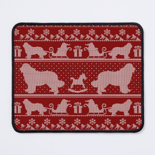 Item preview, Ugly Christmas sweater dog edition - Newfoundland dog red designed and sold by Camilla Fjäder.