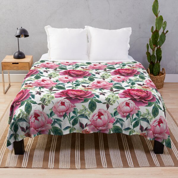 Item preview, Seamless floral watercolor pattern with garden pink flowers roses V2 designed and sold by Shkiko.