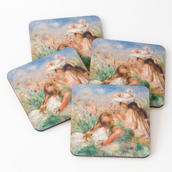 Item preview, Girls in the Grass Arranging a Bouquet by Pierre-Auguste Renoir designed and sold by InHerits.