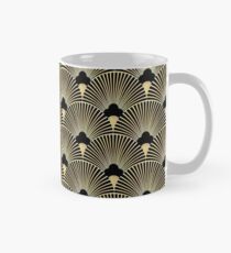 Art Deco, Fanmuster, Weinlese, 1920 Ära, Gold, Schwarzes, elegant, Chic, der große Gatsby, modern, modisch, girly Tasse