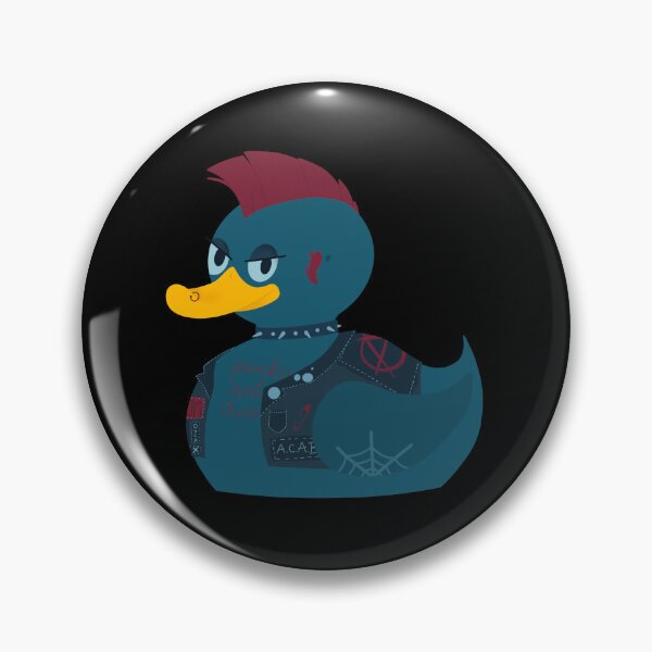 Item preview, Punk Blue Duck with a Vest a Mohawk Tattoos and Piercings Punk's Not Dead ACAB, Anarchy Black Flag designed and sold by marie-inks.