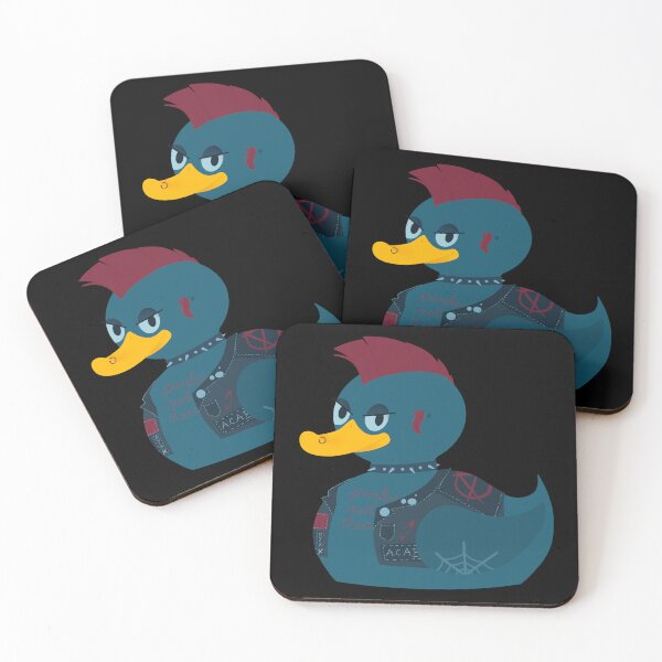 Item preview, Punk Blue Duck with a Vest a Mohawk Tattoos and Piercings Punk's Not Dead ACAB, Anarchy Black Flag designed and sold by marie-inks.