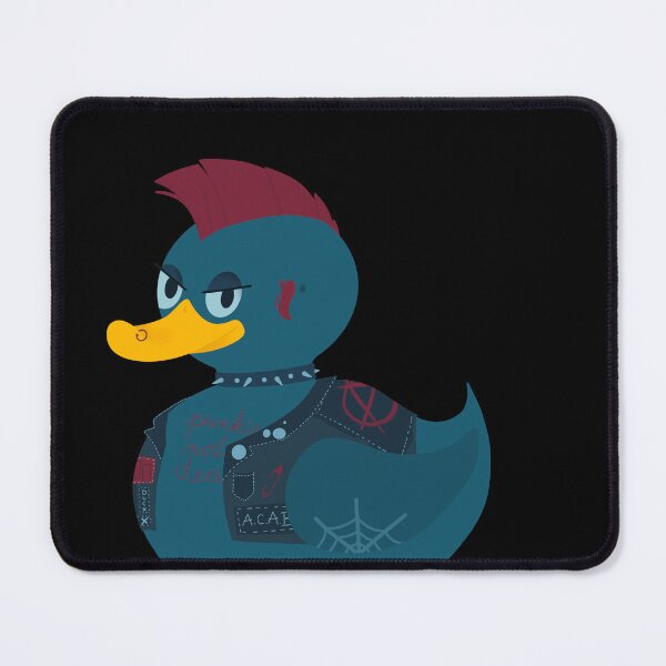 Item preview, Punk Blue Duck with a Vest a Mohawk Tattoos and Piercings Punk's Not Dead ACAB, Anarchy Black Flag designed and sold by marie-inks.