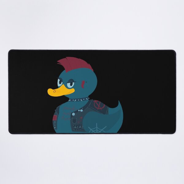 Item preview, Punk Blue Duck with a Vest a Mohawk Tattoos and Piercings Punk's Not Dead ACAB, Anarchy Black Flag designed and sold by marie-inks.