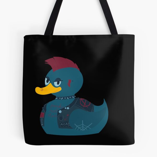 Item preview, Punk Blue Duck with a Vest a Mohawk Tattoos and Piercings Punk's Not Dead ACAB, Anarchy Black Flag designed and sold by marie-inks.