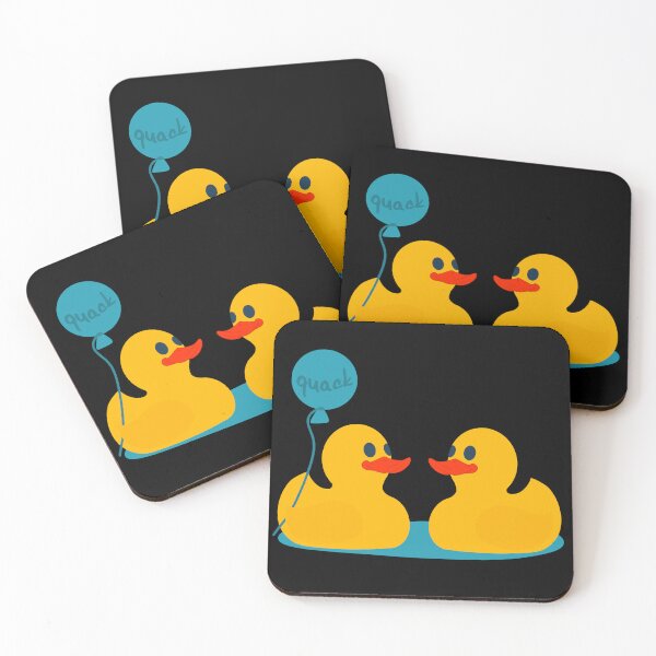 Item preview, Two little yellow rubber ducks with a blue quack balloon designed and sold by marie-inks.