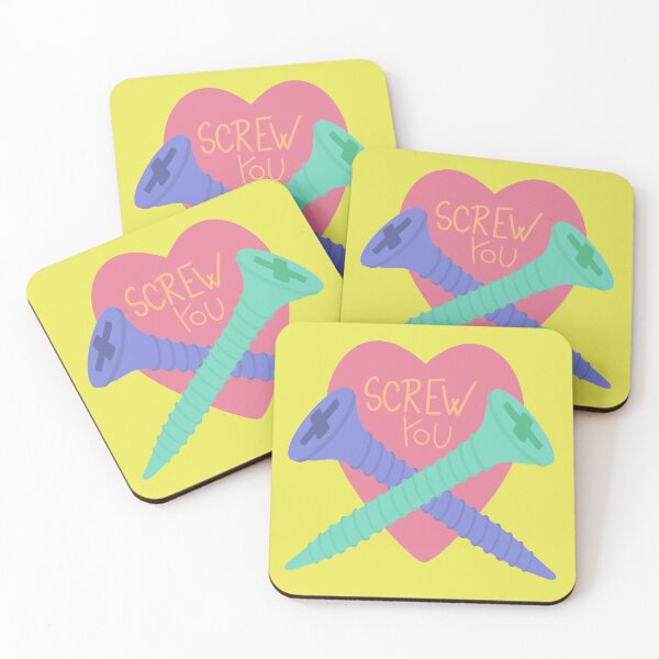 Item preview, Screw You Funny Wordplay Retro Vintage, Pink, Purple, Green pastel designed and sold by marie-inks.