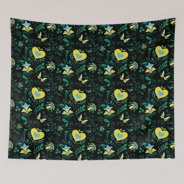 Item preview, floral boho pattern seamles repetitive flowers leaves designed and sold by marie-inks.