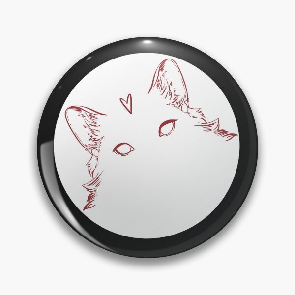 Item preview, Fluffy cat with a heart Ink illustration in a circle designed and sold by marie-inks.