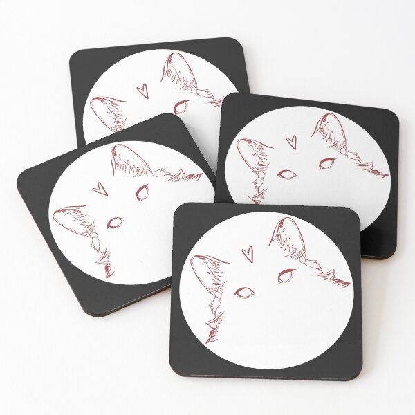Item preview, Fluffy cat with a heart Ink illustration in a circle designed and sold by marie-inks.