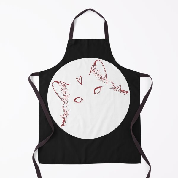 Item preview, Fluffy cat with a heart Ink illustration in a circle designed and sold by marie-inks.