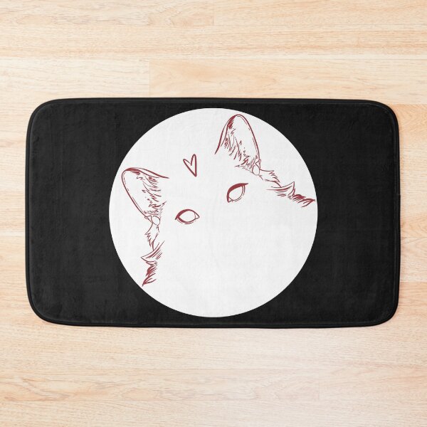 Item preview, Fluffy cat with a heart Ink illustration in a circle designed and sold by marie-inks.