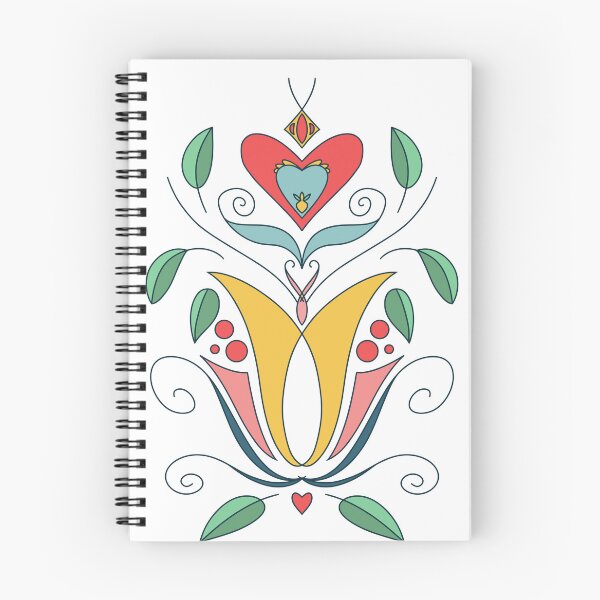 Item preview, Folklore floral ornament pastel colours plants leaves symmetrical designed and sold by marie-inks.