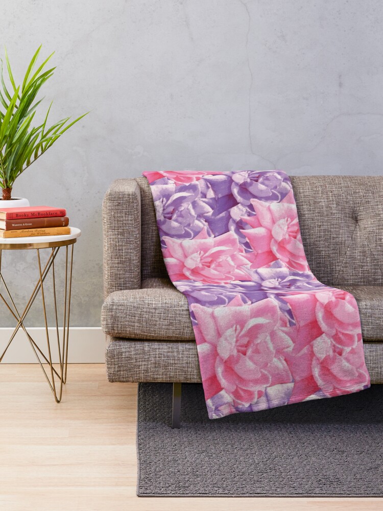 Alternate view of Painted Rose Throw Blanket