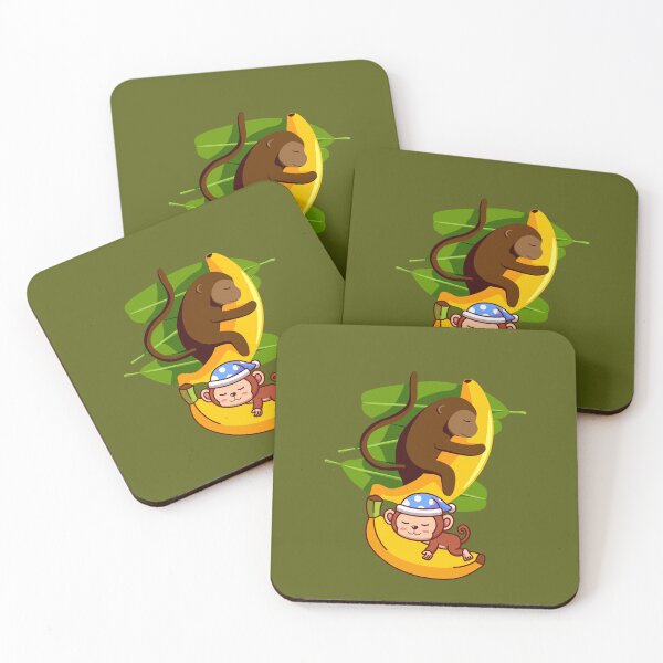 Item preview, Monkey babies nap on bananas designed and sold by Benlaniboutique.