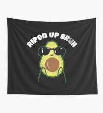 Funny Avocado Pun "Ripen Up Bruh" Wall Tapestry