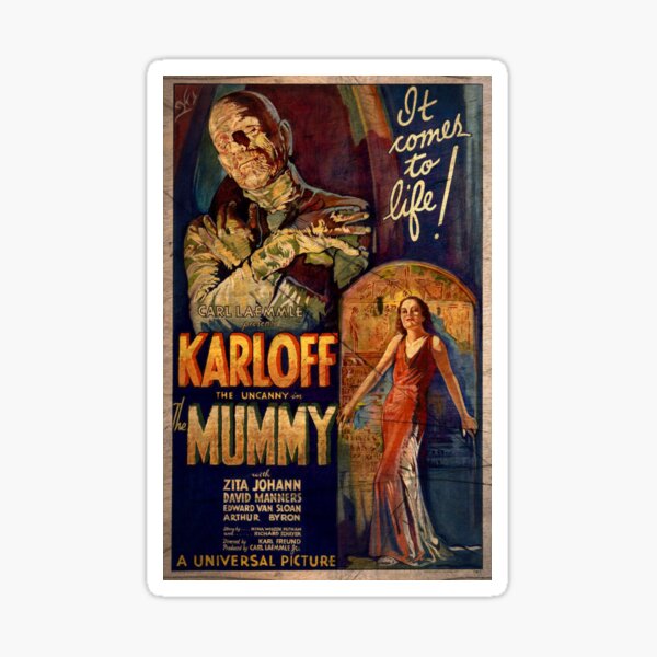 I Love My Mummy! 40s Horror Movie Sticker