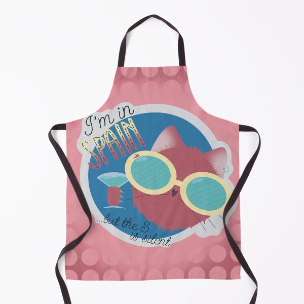 Item preview, I'm in Spain But the S Is Silent Retro Cat Sunglasses and Martini glass drink designed and sold by marie-inks.