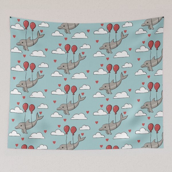 Item preview, Dolphin in the sky with balloons  designed and sold by Redtailedbailys.
