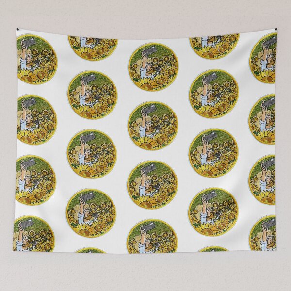 Item preview, Sunflower Field Selfie Sticker designed and sold by designolo.