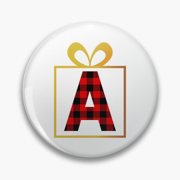 Item preview, Christmas Buffalo Plaid Letter A designed and sold by Coffee Lifestyle.