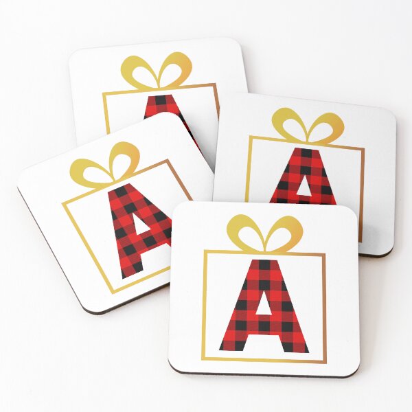 Item preview, Christmas Buffalo Plaid Letter A designed and sold by Coffee Lifestyle.