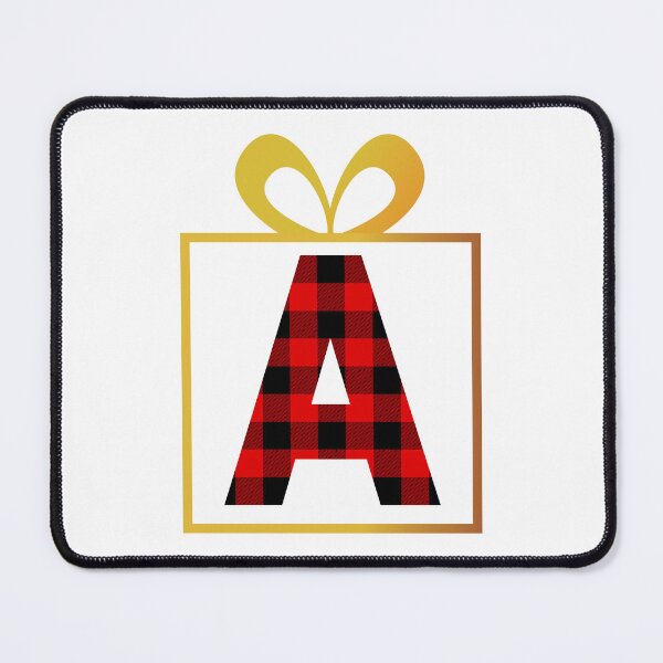Item preview, Christmas Buffalo Plaid Letter A designed and sold by Coffee Lifestyle.