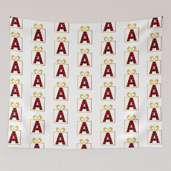 Item preview, Christmas Buffalo Plaid Letter A designed and sold by Coffee Lifestyle.
