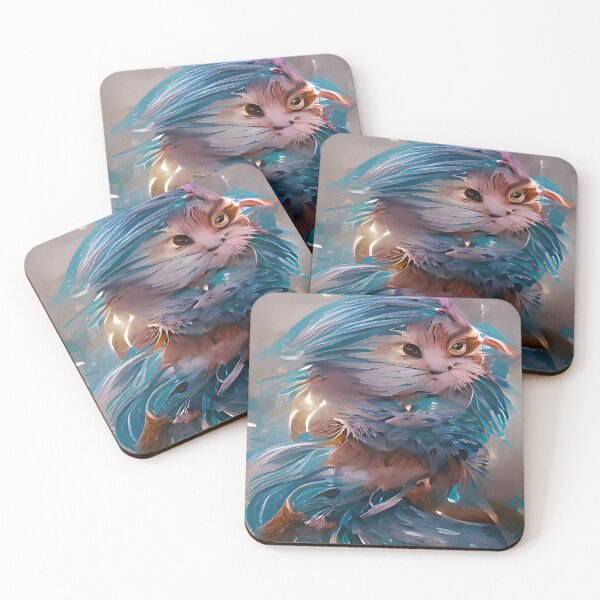 Item preview, Crazy Cat Cross Eyed Wrapped in Blue Peacock Teal Scarf designed and sold by deniselynnimage.