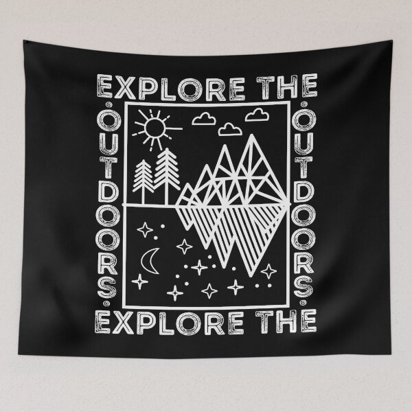 Item preview, Explore The Outdoors Geometric Mountains Line Art designed and sold by samah82.