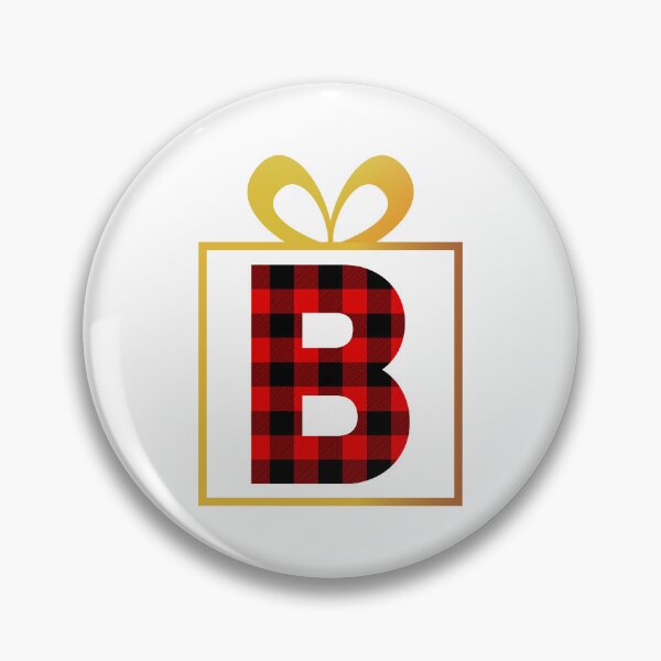 Item preview, Christmas Buffalo Plaid Letter B designed and sold by Coffee Lifestyle.