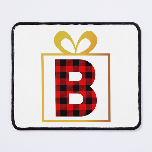 Item preview, Christmas Buffalo Plaid Letter B designed and sold by Coffee Lifestyle.